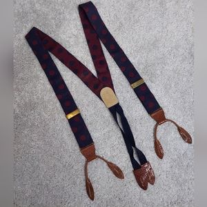 Cole Haan Leather Polka Dot Suspenders